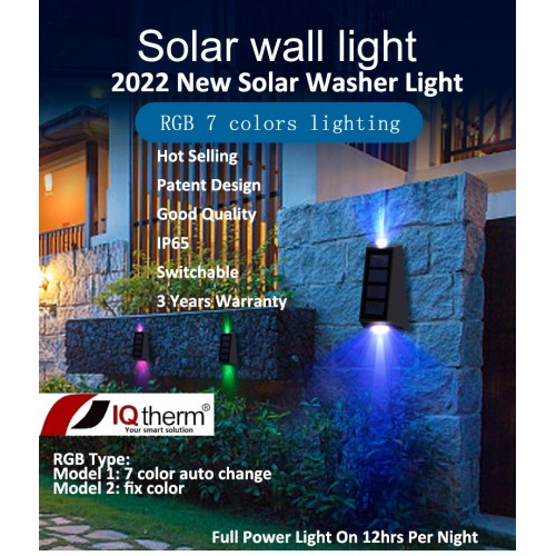 LED solárne svietidlo IQ-ISSL 3 RGB set 2ks